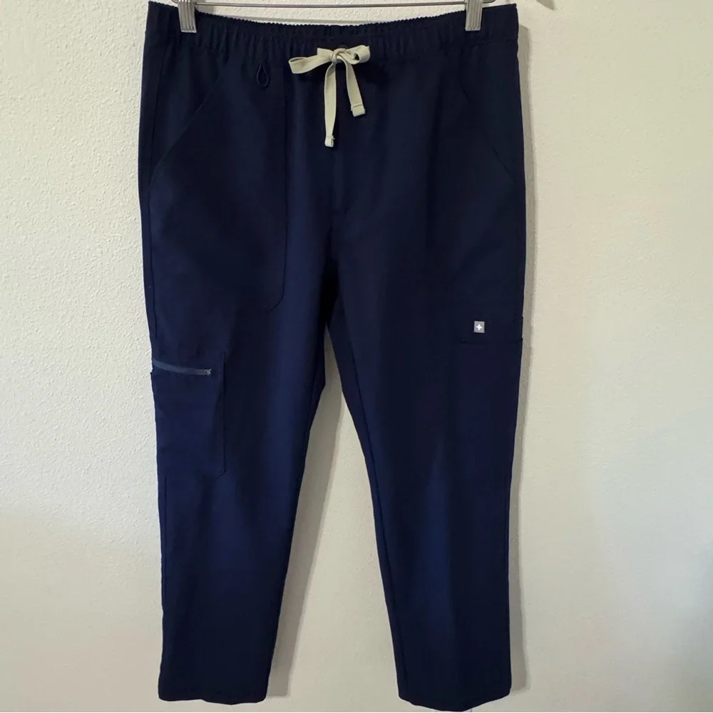 Figs Cairo Pants Navy Scrubs Button Zipper Fly Drawstring Medical Clinic-M Short